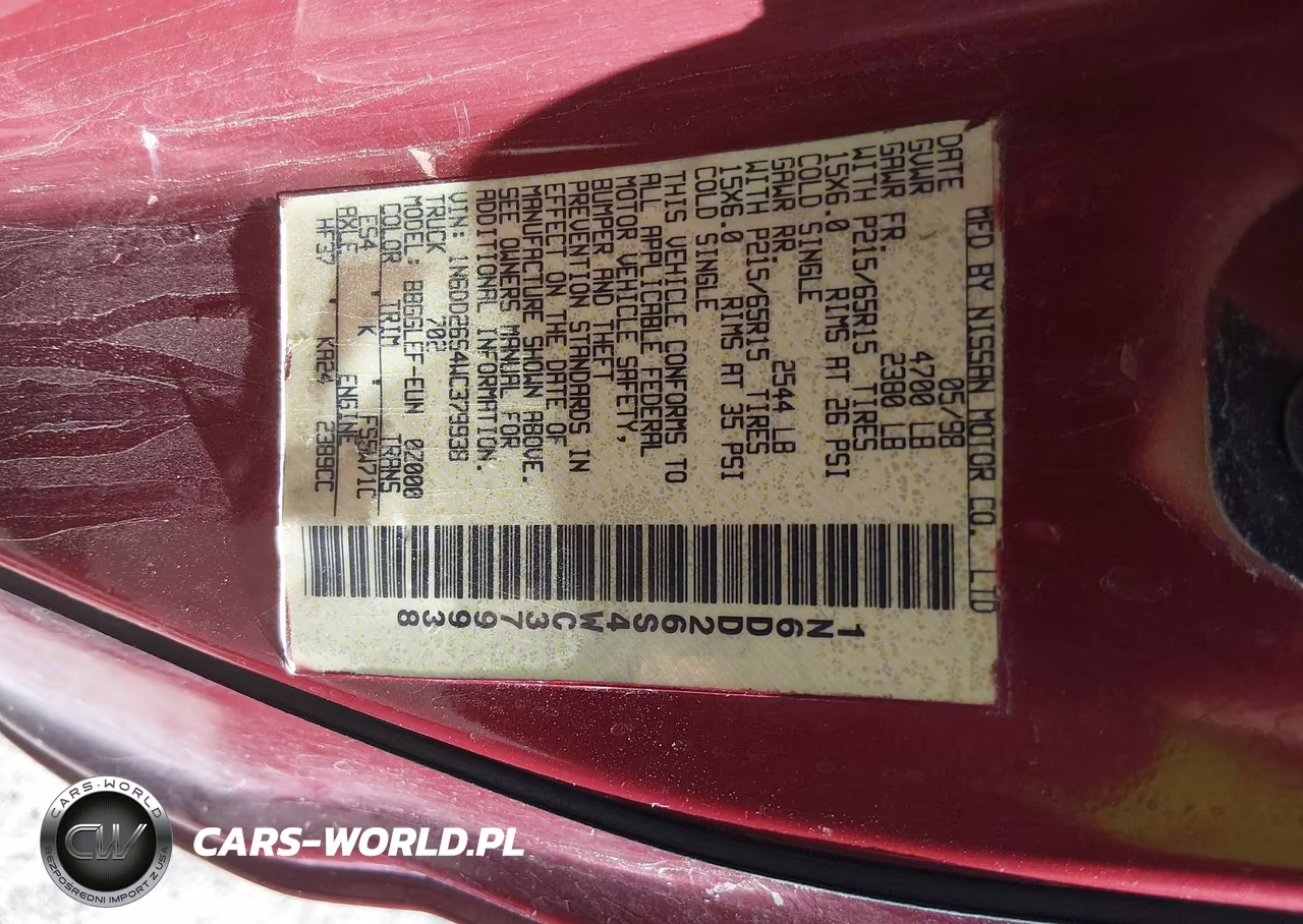 1998 Nissan Frontier Se-Xe VIN:1N6DD26S4WC379938 - 9