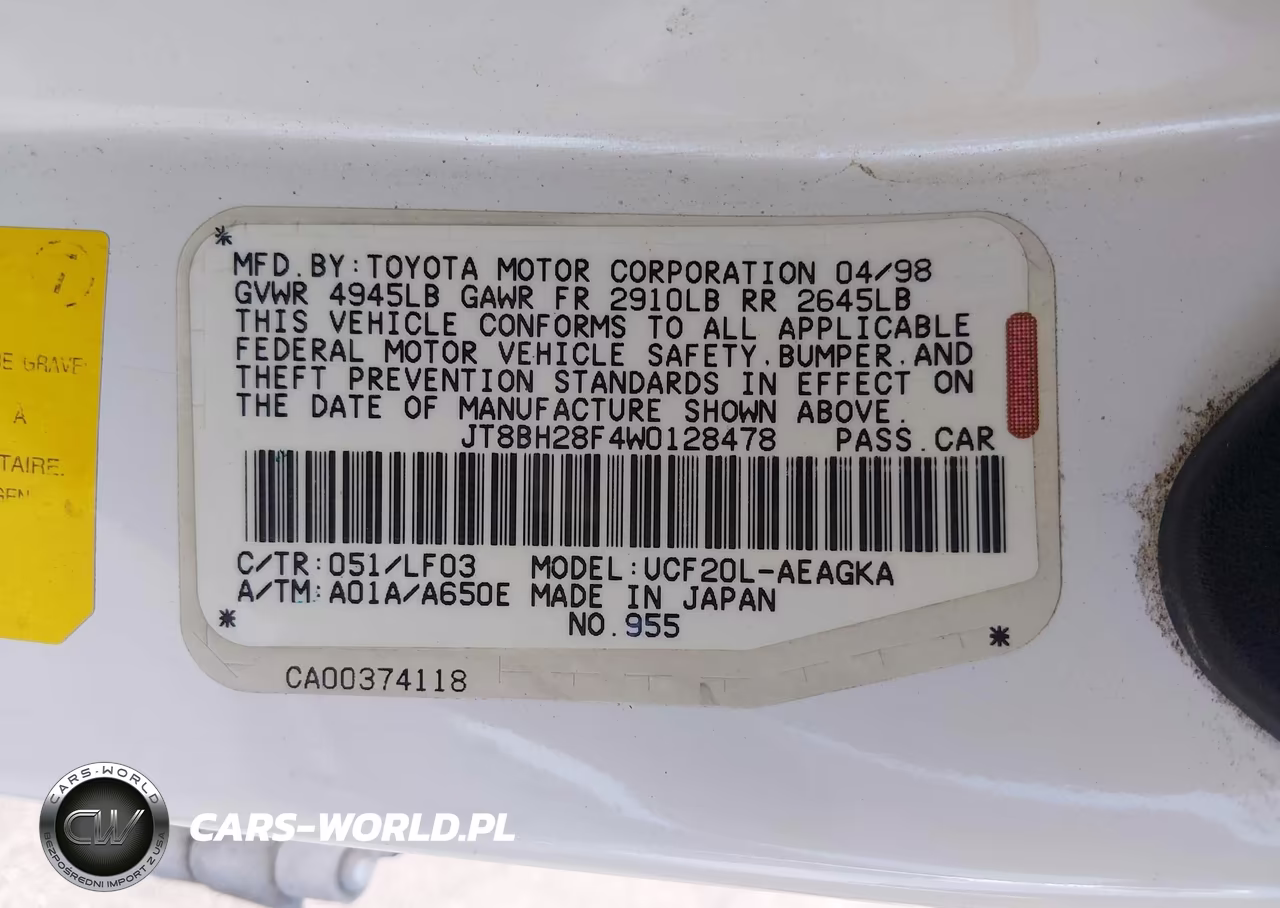 1998 Lexus Ls 400 VIN:JT8BH28F4W0128478 - 9