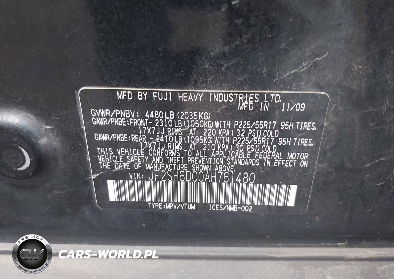 2010 Subaru Forester 2.5X Limited VIN:JF2SH6DC0AH761480 - 9