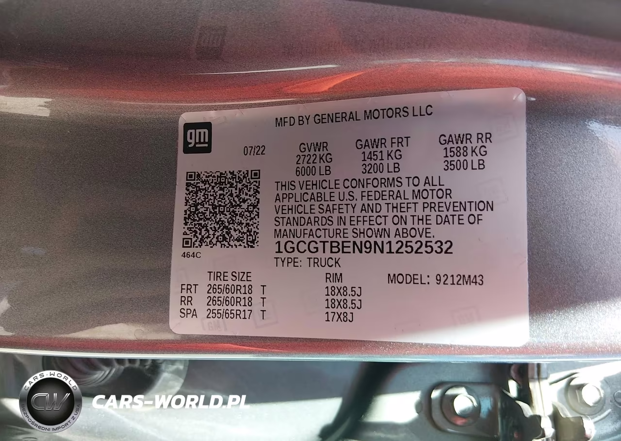 2022 Chevrolet Colorado 4Wd Short Box Wt VIN:1GCGTBEN9N1252532 - 9