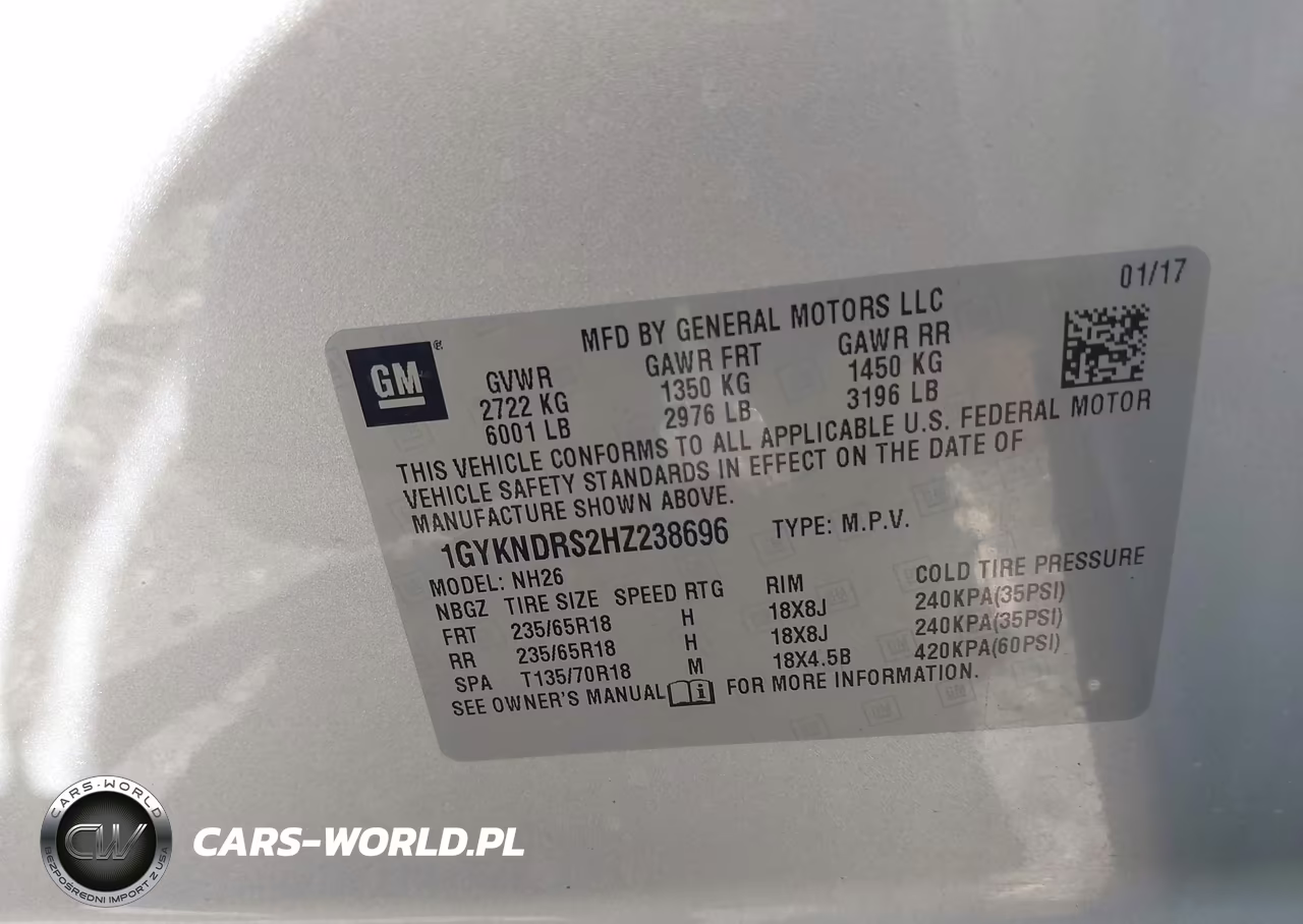2017 Cadillac Xt5 Luxury VIN:1GYKNDRS2HZ238696 - 9