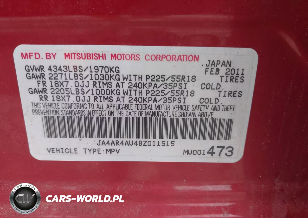 2011 Mitsubishi Outlander Sport Se VIN:JA4AR4AU4BZ011515 - 9