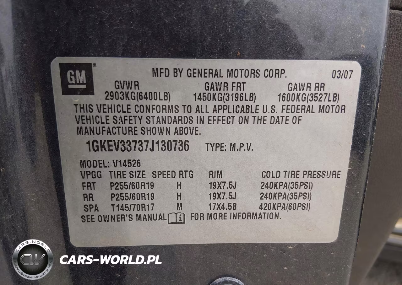 2007 GMC Acadia Slt-1 VIN:1GKEV33737J130736 - 9