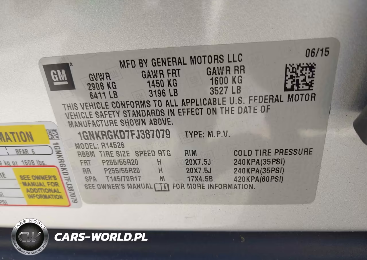 2015 Chevrolet Traverse 1Lt VIN:1GNKRGKD7FJ387079 - 9