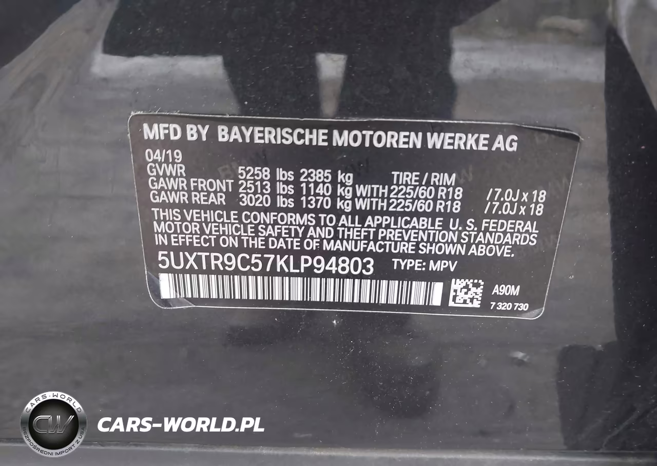 2019 BMW X3 xDrive30I VIN:5UXTR9C57KLP94803 - 9