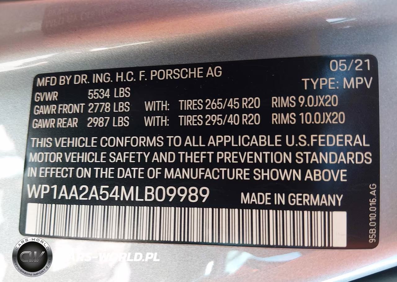 2021 Porsche Macan VIN:WP1AA2A54MLB09989 - 9