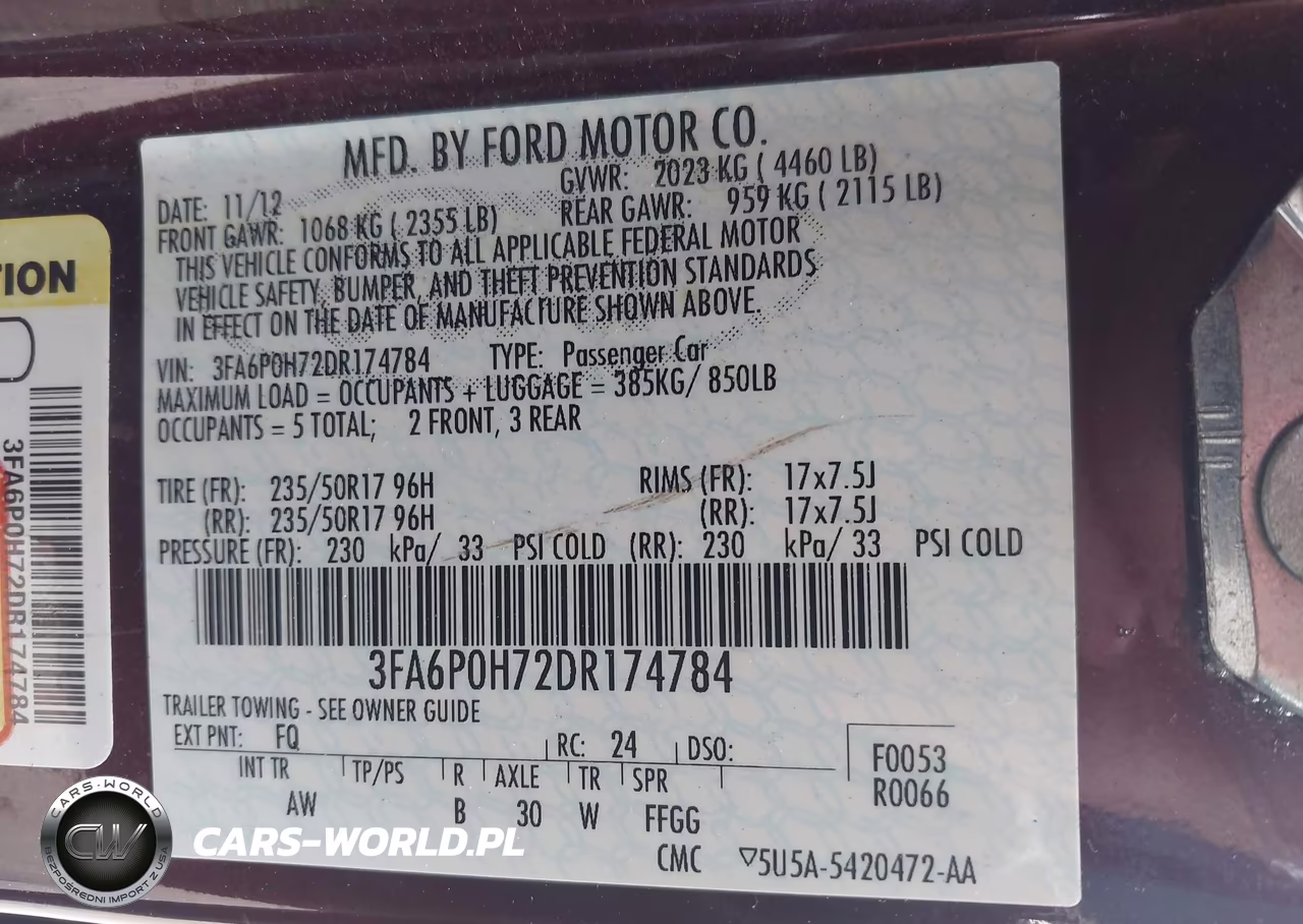 2013 Ford Fusion Se VIN:3FA6P0H72DR174784 - 9