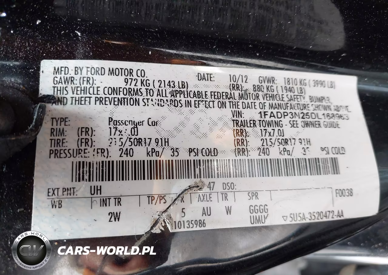 2013 Ford Focus Titanium VIN:1FADP3N25DL168963 - 9