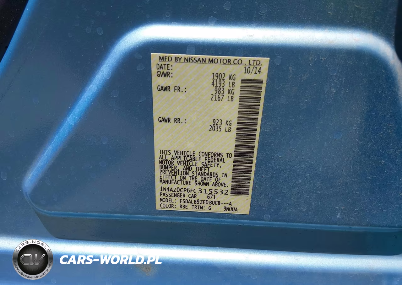 2015 Nissan Leaf S VIN:1N4AZ0CP6FC315532 - 9