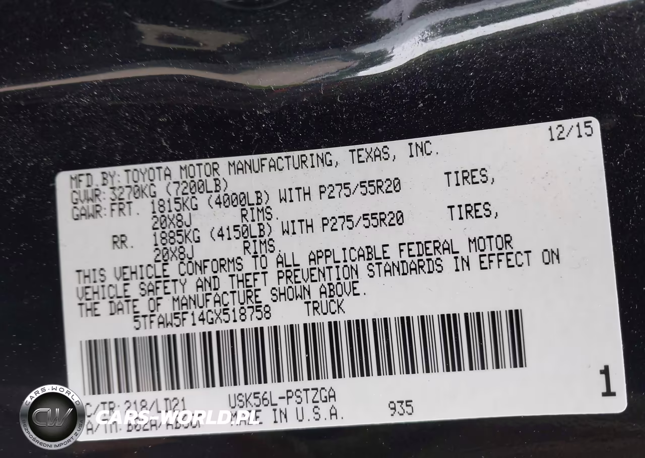 2016 Toyota Tundra 1794 5.7L V8 VIN:5TFAW5F14GX518758 - 9