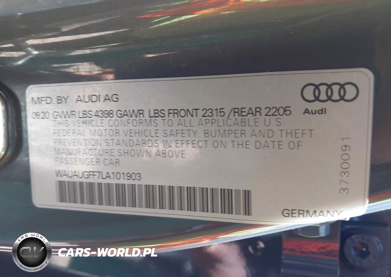 2020 Audi A3 Premium 40 Tfsi Front-Wheel Drive S Tronic VIN:WAUAUGFF7LA101903 - 9