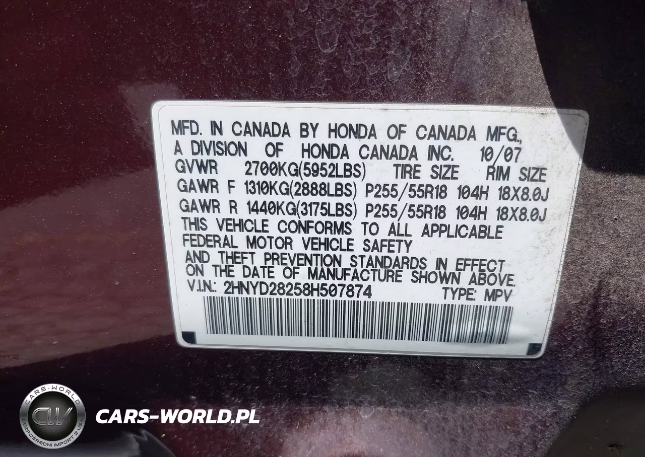2008 Acura Mdx VIN:2HNYD28258H507874 - 9