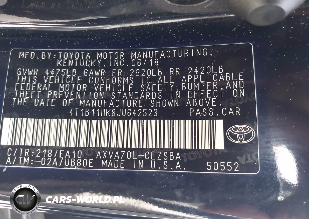 2018 Toyota Camry Se VIN:4T1B11HK8JU642523 - 9