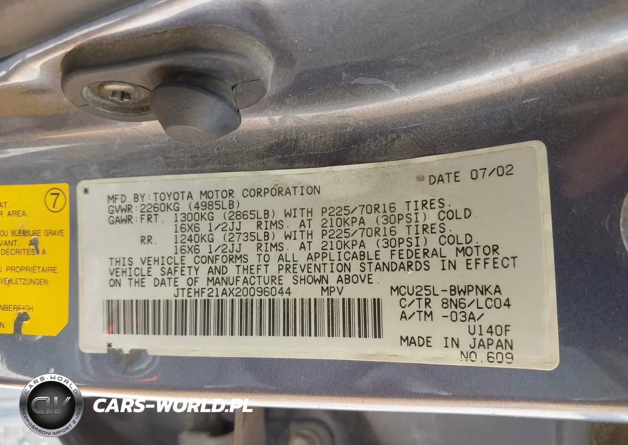 2002 Toyota Highlander Limited V6 VIN:JTEHF21AX20096044 - 9