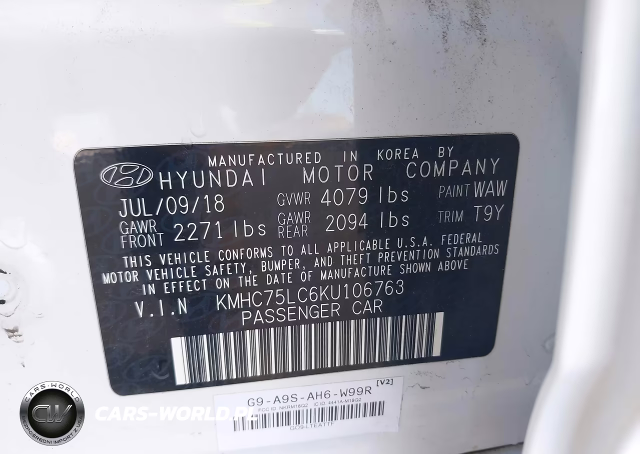 2019 Hyundai Ioniq Hybrid Sel VIN:KMHC75LC6KU106763 - 9
