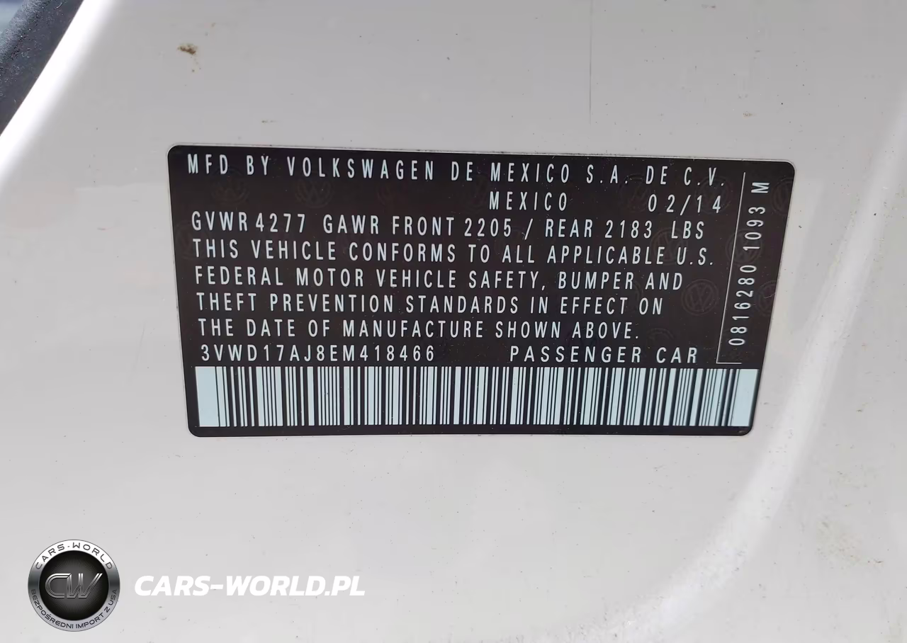 2014 Volkswagen Jetta 1.8T Se VIN:3VWD17AJ8EM418466 - 9