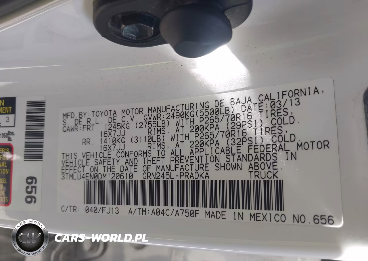 2013 Toyota Tacoma Base V6 VIN:3TMLU4EN0DM120610 - 9