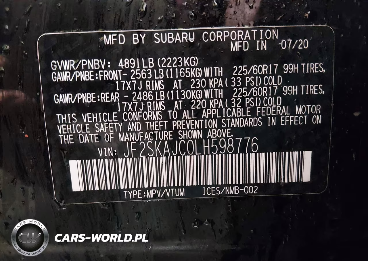 2020 Subaru Forester Premium VIN:JF2SKAJC0LH598776 - 9