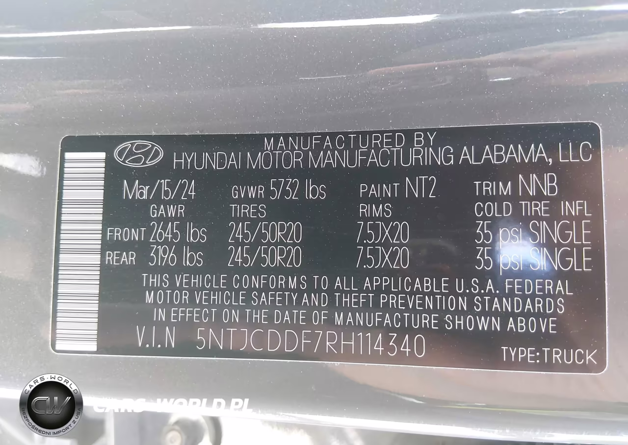 2024 Hyundai Santa Cruz Night VIN:5NTJCDDF7RH114340 - 9