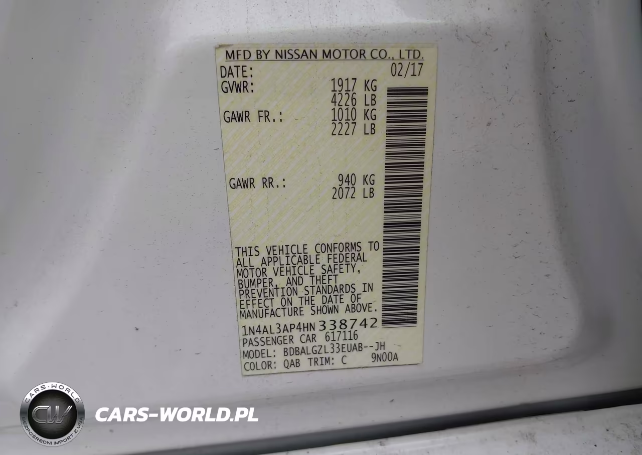 2017 Nissan Altima 2.5 S VIN:1N4AL3AP4HN338742 - 9