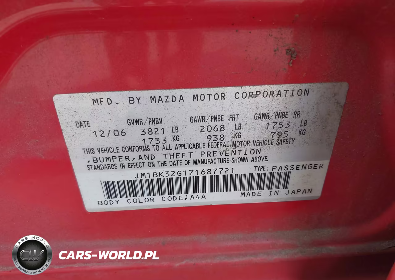 2007 Mazda Mazda3 I VIN:JM1BK32G171687721 - 9