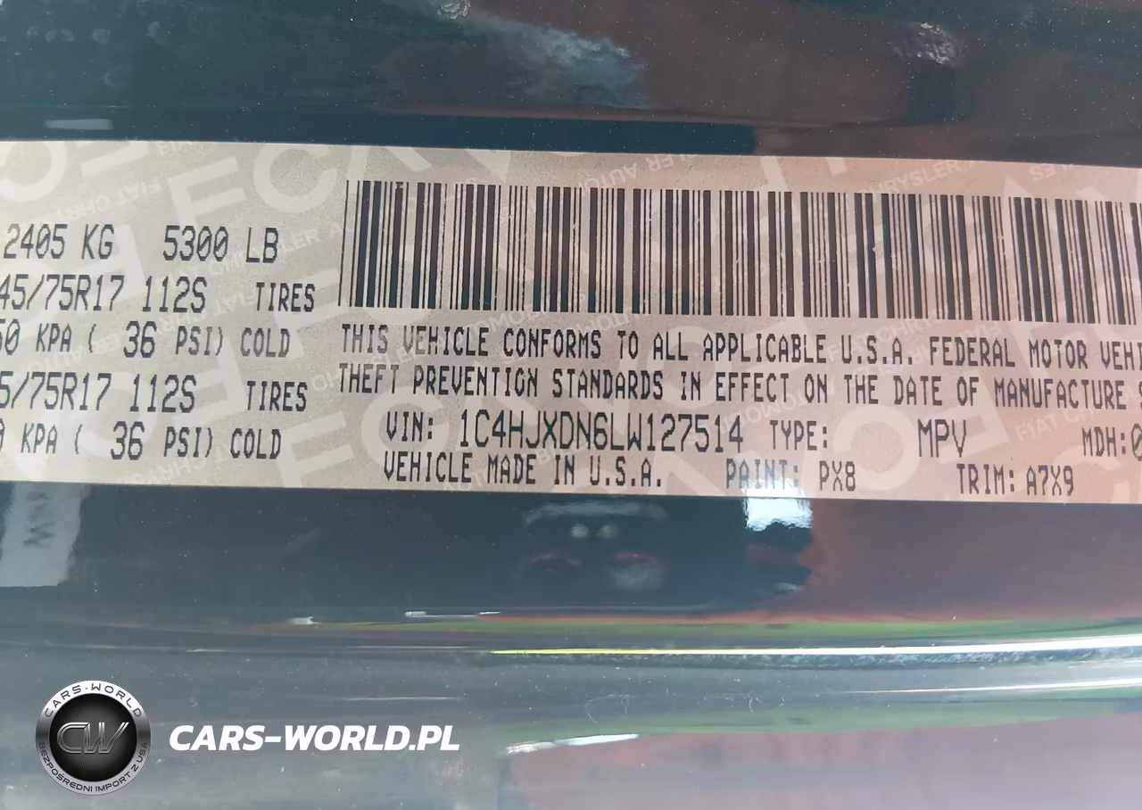 2020 Jeep Wrangler Unlimited Sport S 4X4 VIN:1C4HJXDN6LW127514 - 9