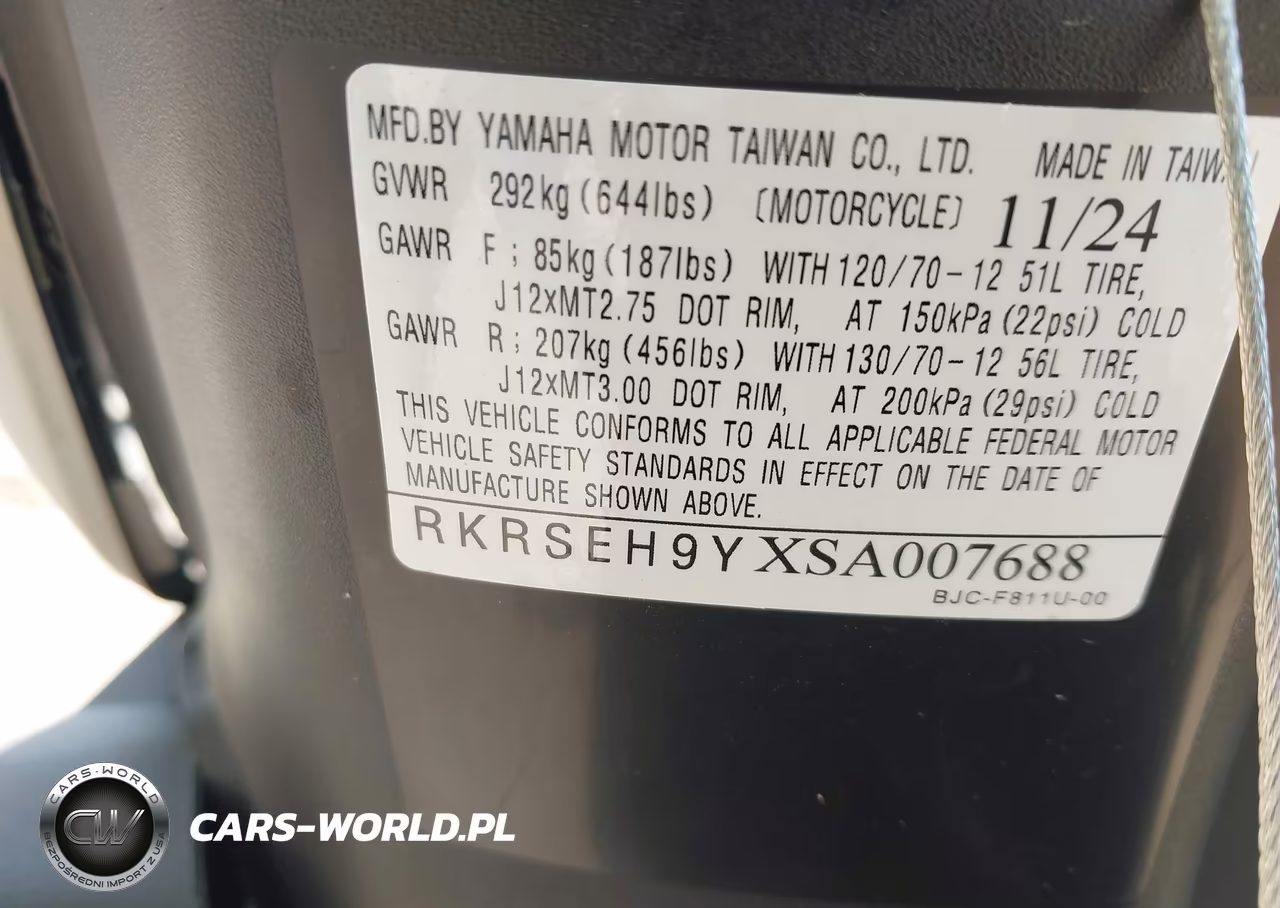 2025 Yamaha Yw125 VIN:RKRSEH9YXSA007688 - 10