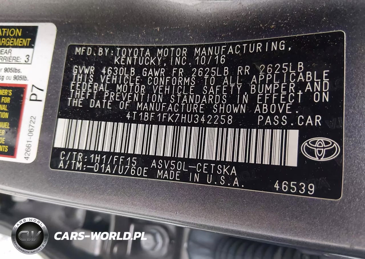 2017 Toyota Camry Se VIN:4T1BF1FK7HU342258 - 9