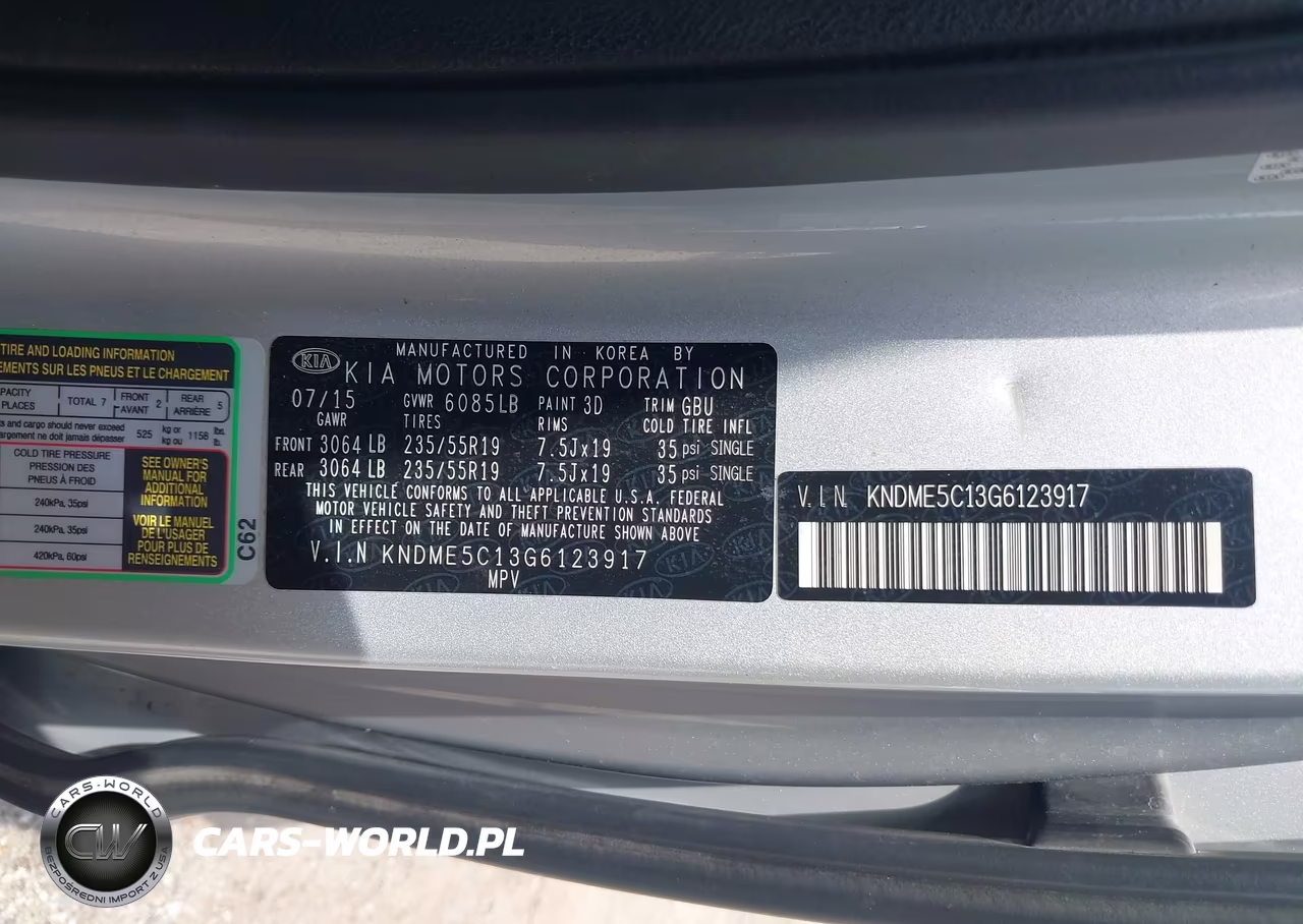 2016 Kia Sedona Sx Luxury VIN:KNDME5C13G6123917 - 9