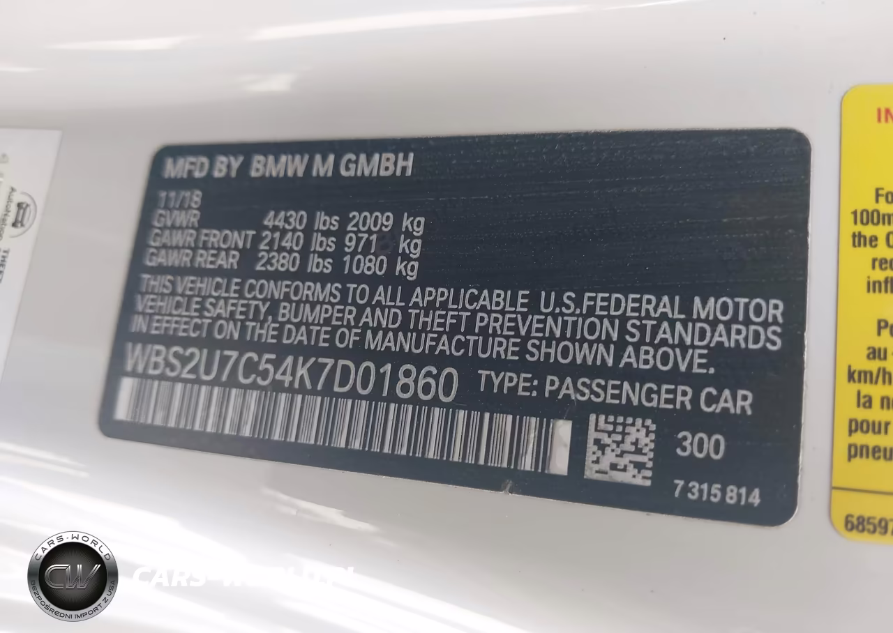 2019 BMW M2 Competition VIN:WBS2U7C54K7D01860 - 9