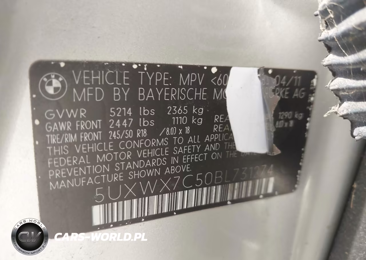 2011 BMW X3 xDrive35I VIN:5UXWX7C50BL731274 - 9