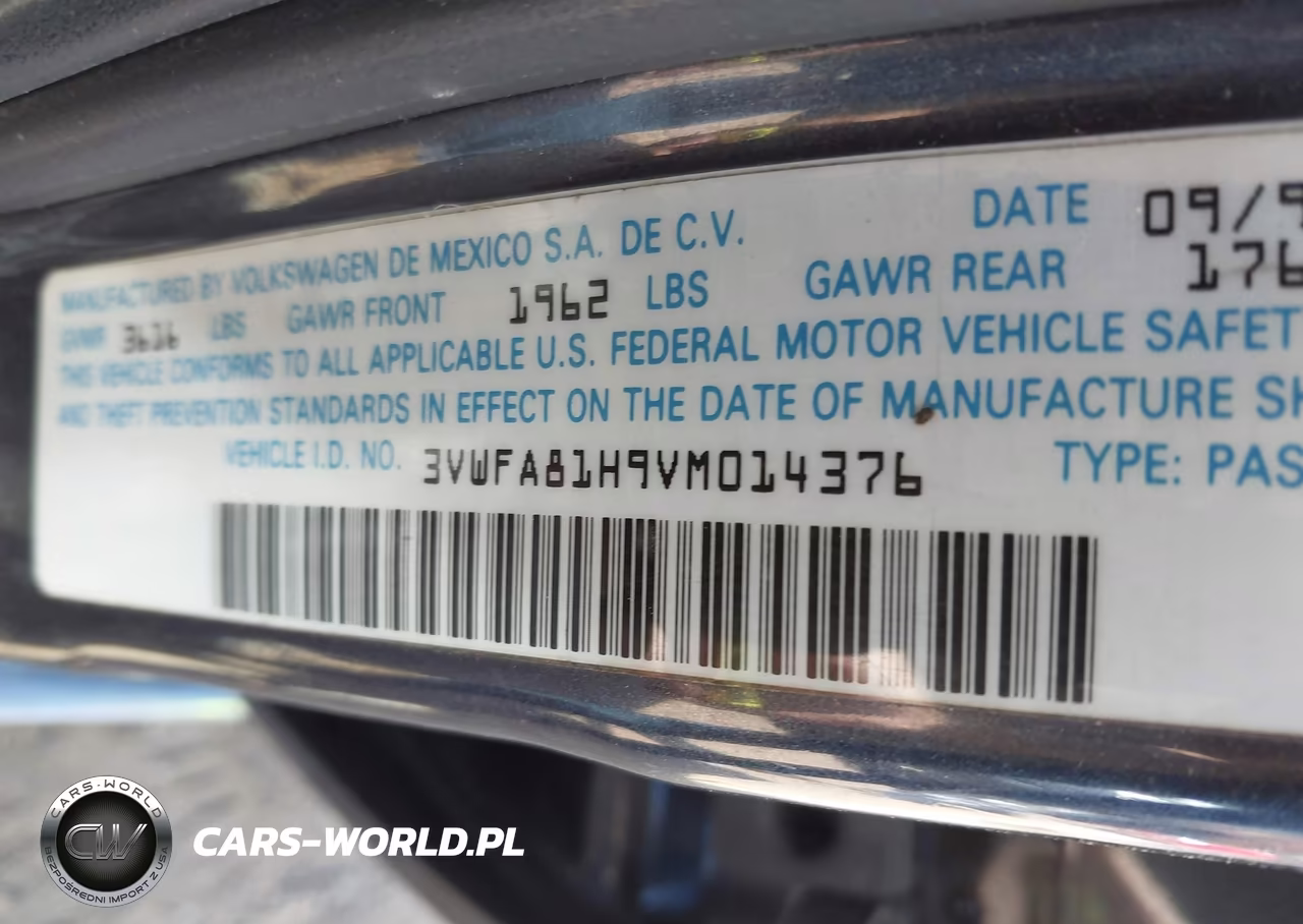 1997 Volkswagen Golf Gl VIN:3VWFA81H9VM014376 - 9