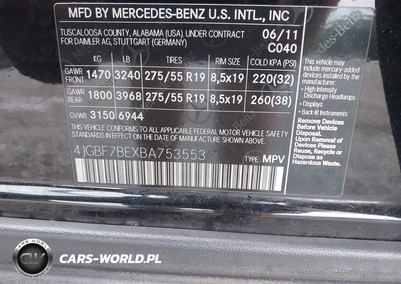 2011 Mercedes-Benz Gl 450 4Matic VIN:4JGBF7BEXBA753553 - 9