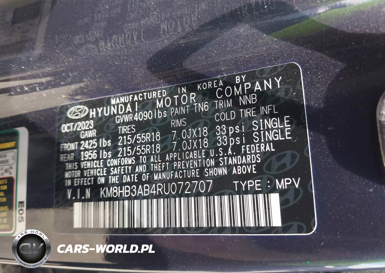 2024 Hyundai Kona Sel VIN:KM8HB3AB4RU072707 - 9