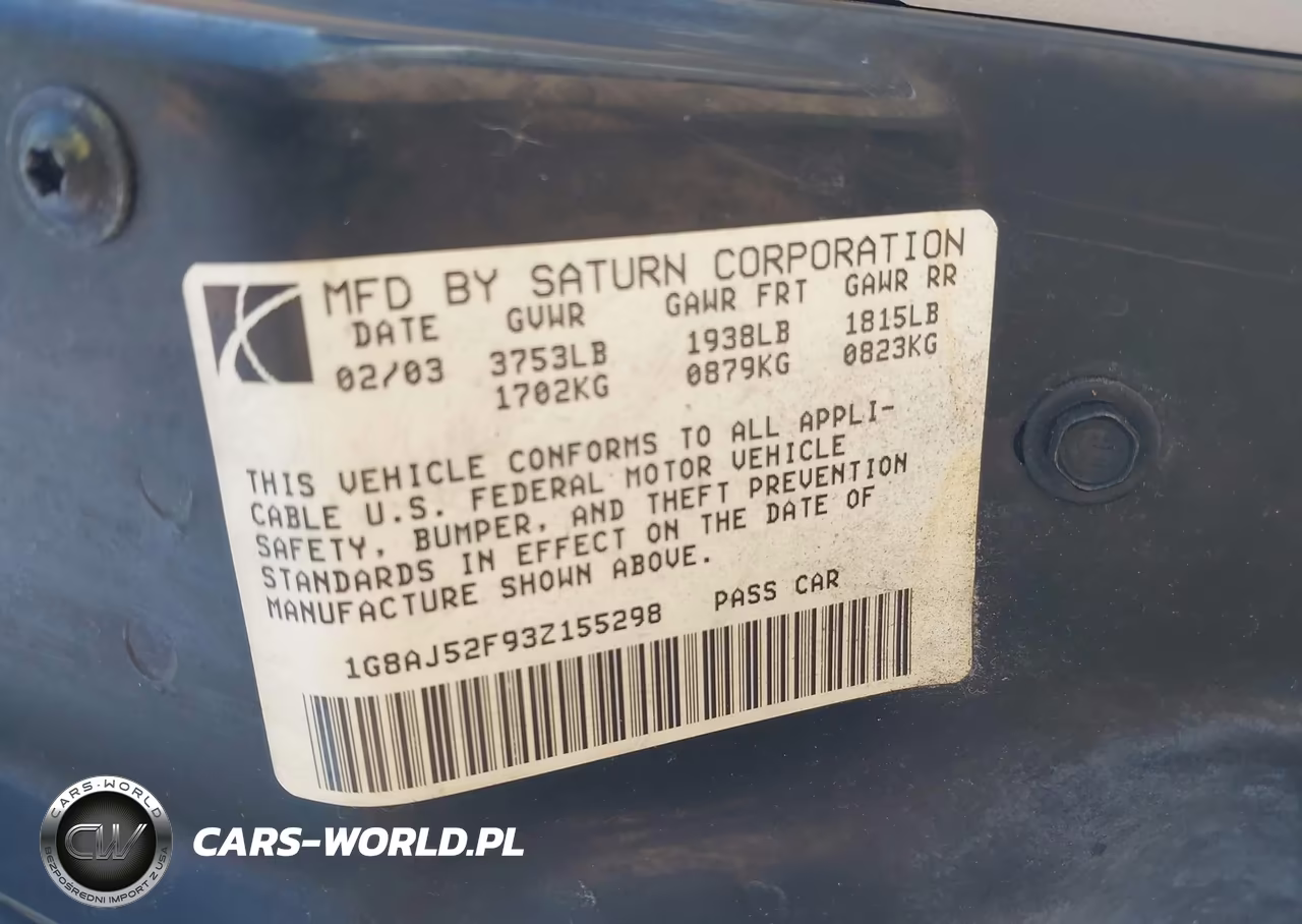 2003 Saturn Ion VIN:1GBAJ52F93Z155298 - 9
