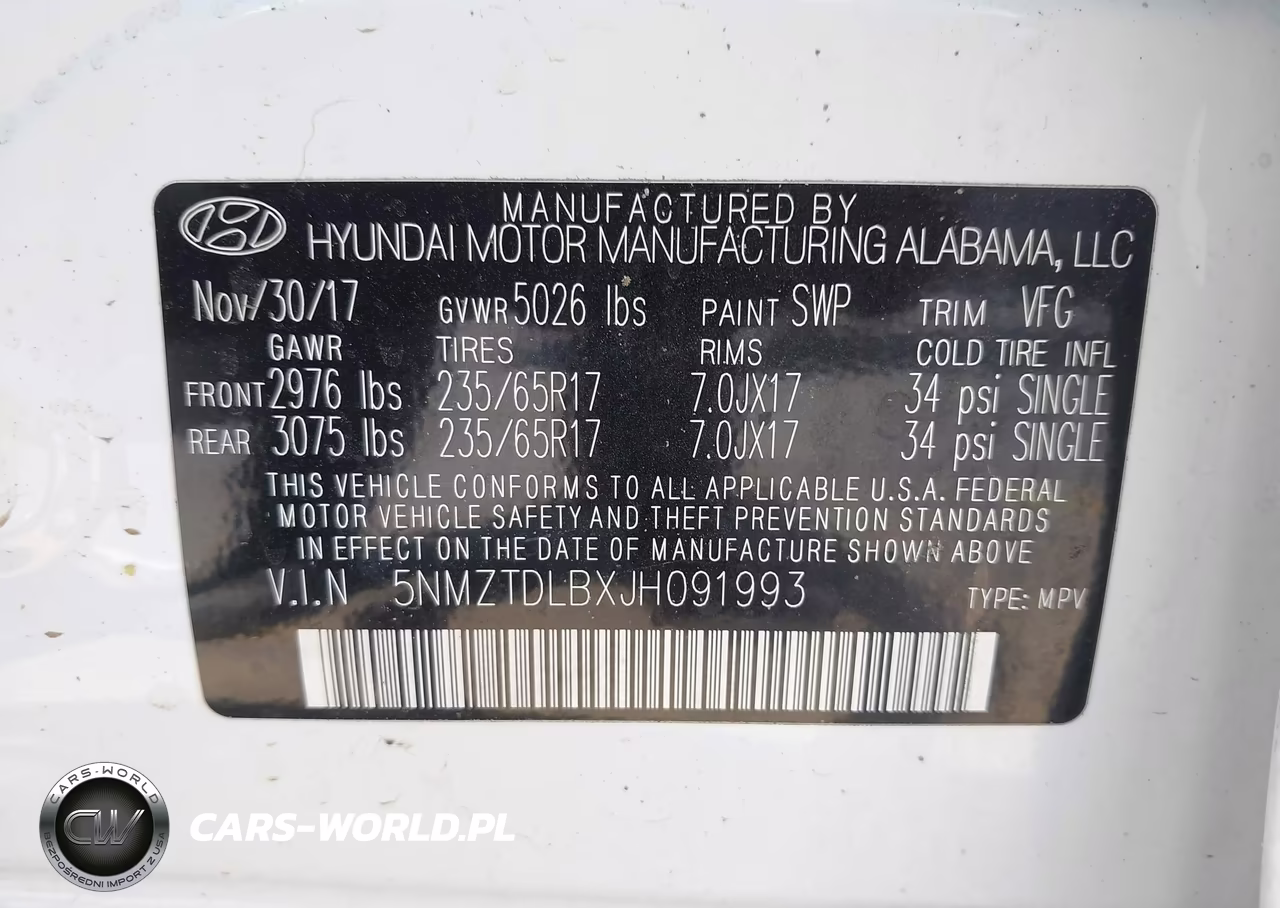 2018 Hyundai Santa Fe Sport 2.4L VIN:5NMZTDLBXJH091993 - 9
