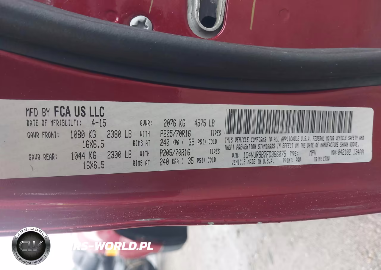 2015 Jeep Patriot Sport VIN:1C4NJRBB7FD366075 - 9