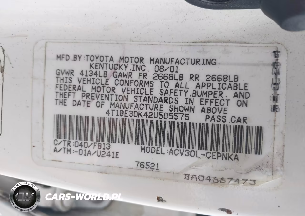 2002 Toyota Camry Le-Xle-Se VIN:4T1BE30K42U505575 - 9