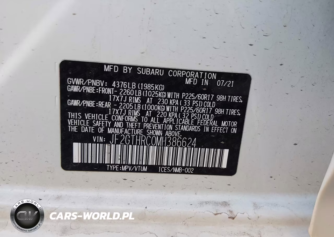 2021 Subaru Crosstrek Sport VIN:JF2GTHRC0MH386624 - 9