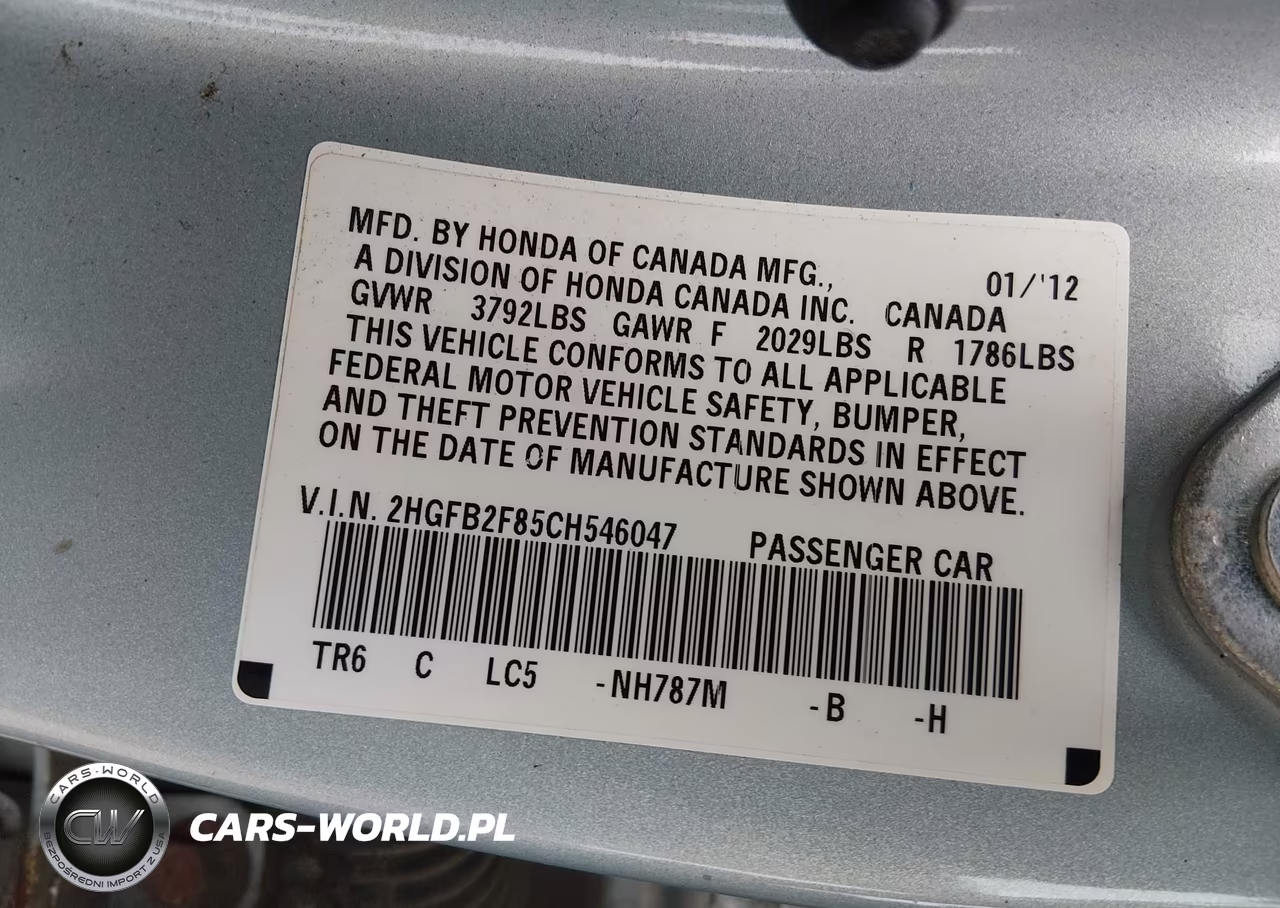 2012 Honda Civic Ex VIN:2HGFB2F85CH546047 - 9