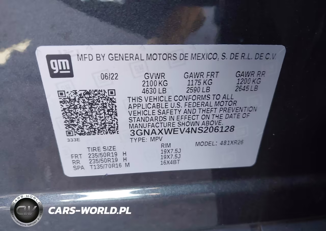 2022 Chevrolet Equinox Awd Rs VIN:3GNAXWEV4NS206128 - 9
