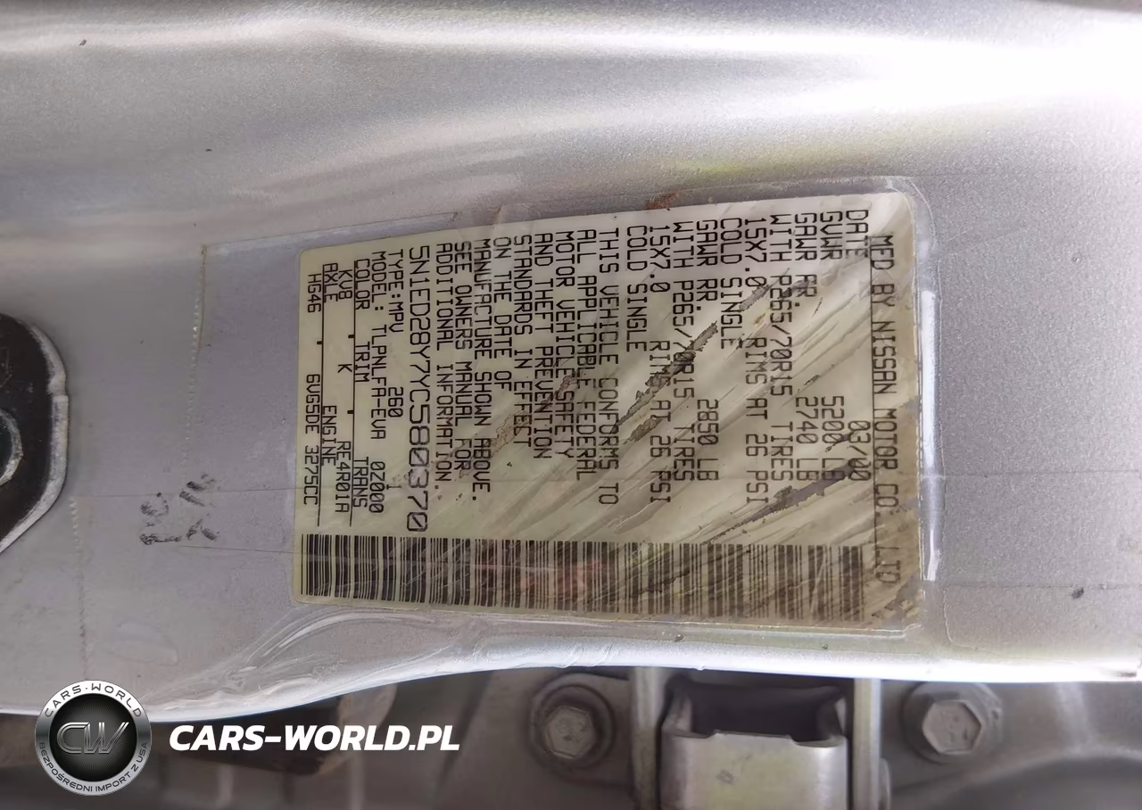 2000 Nissan Xterra Se-Xe VIN:5N1ED28Y7YC580370 - 9