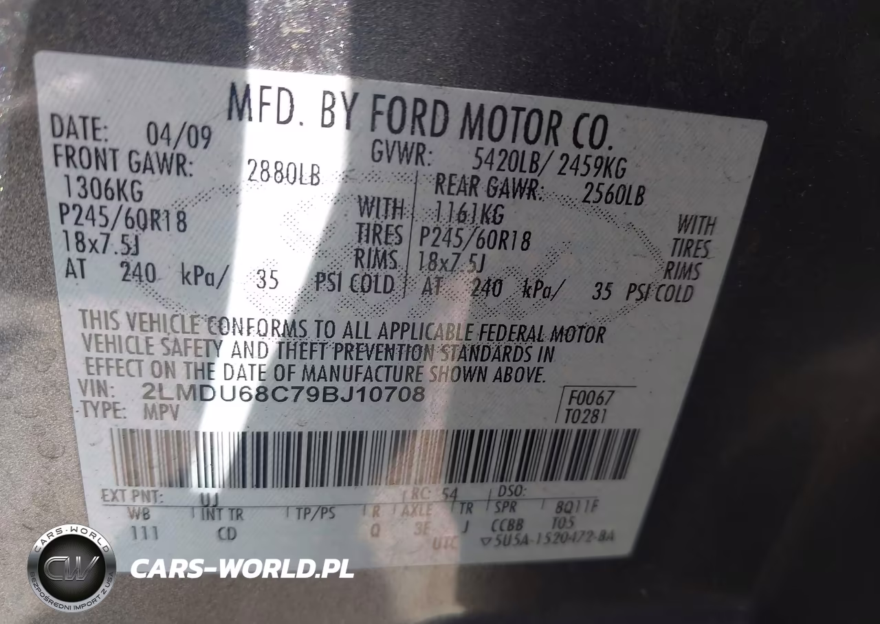 2009 Lincoln Mkx VIN:2LMDU68C79BJ10708 - 9