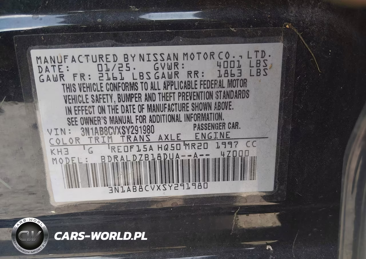 2025 Nissan Sentra Sv VIN:3N1AB8CVXSY291980 - 9