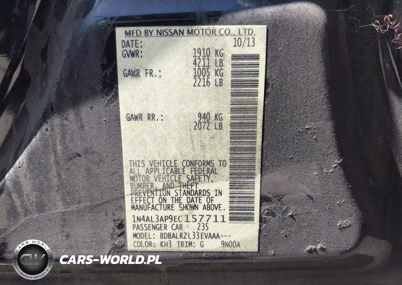2014 Nissan Altima 2.5 S VIN:1N4AL3AP9EC157711 - 9