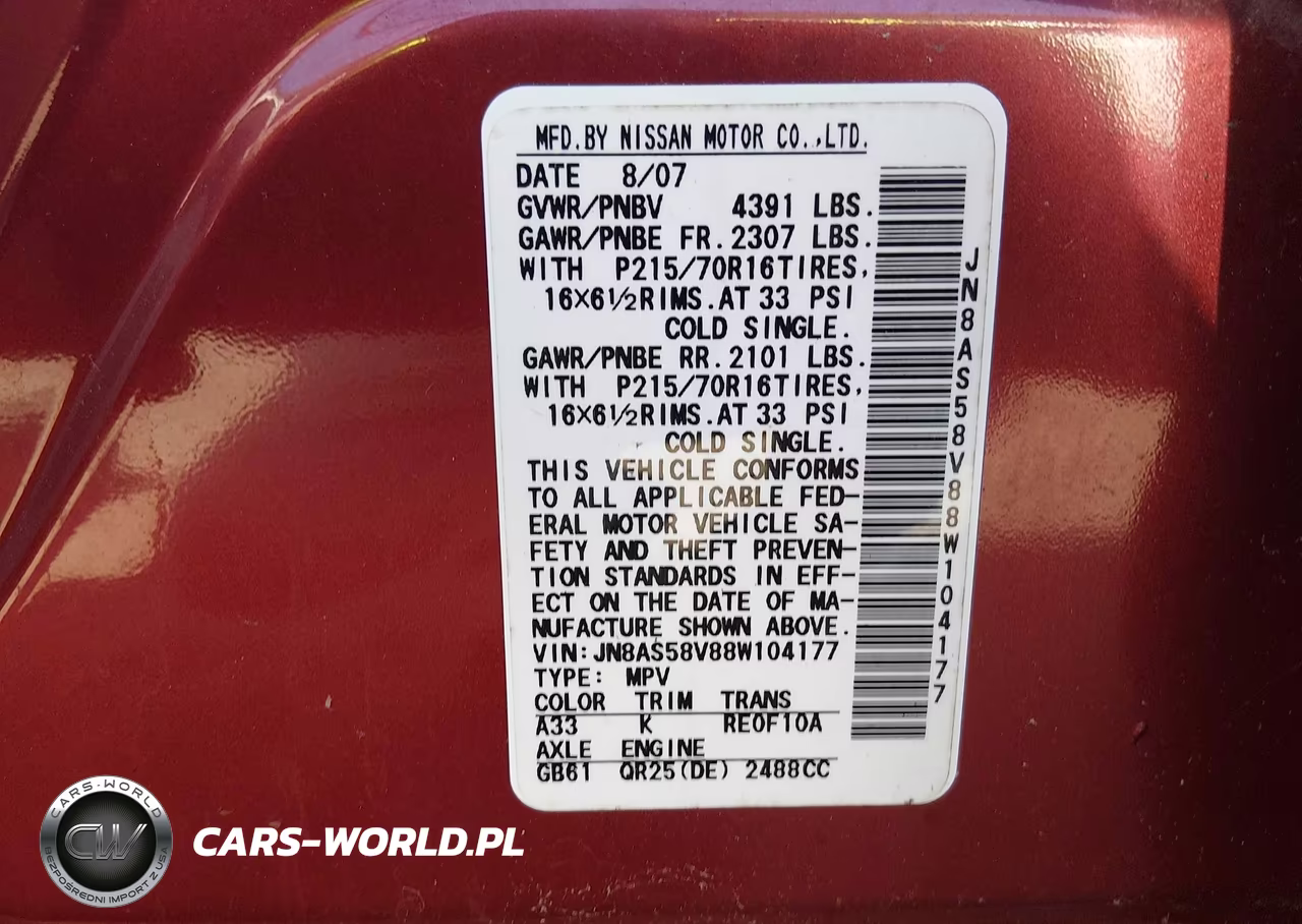 2008 Nissan Rogue S VIN:JN8AS58V88W104177 - 9