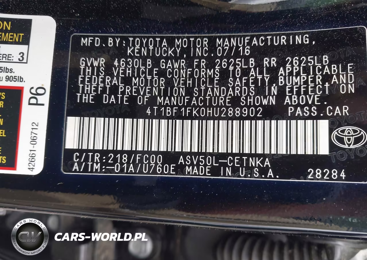 2017 Toyota Camry Le VIN:4T1BF1FK0HU288902 - 9