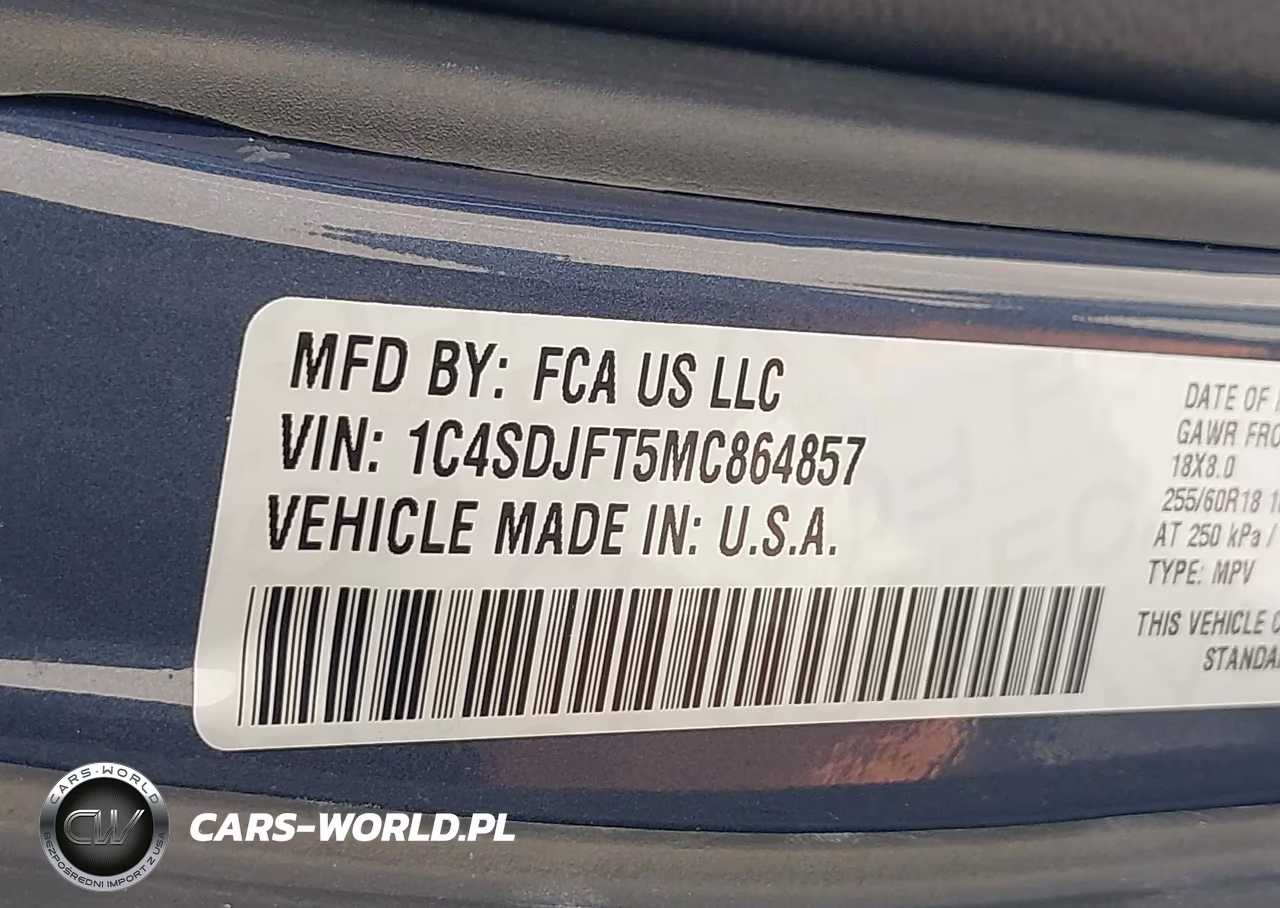 2021 Dodge Durango Pursuit Awd VIN:1C4SDJFT5MC864857 - 9