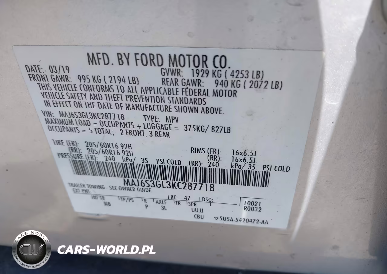 2019 Ford Ecosport Se VIN:MAJ6S3GL3KC287718 - 9