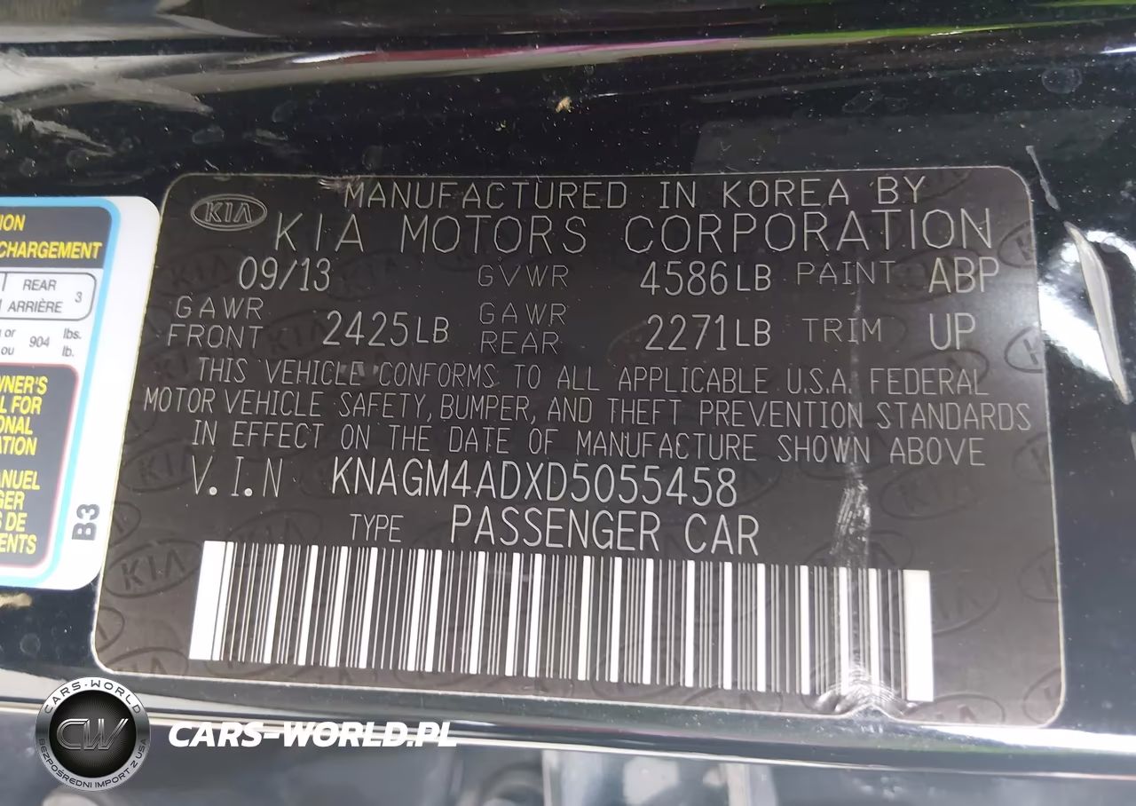2013 Kia Optima Hybrid Lx VIN:KNAGM4ADXD5055458 - 9